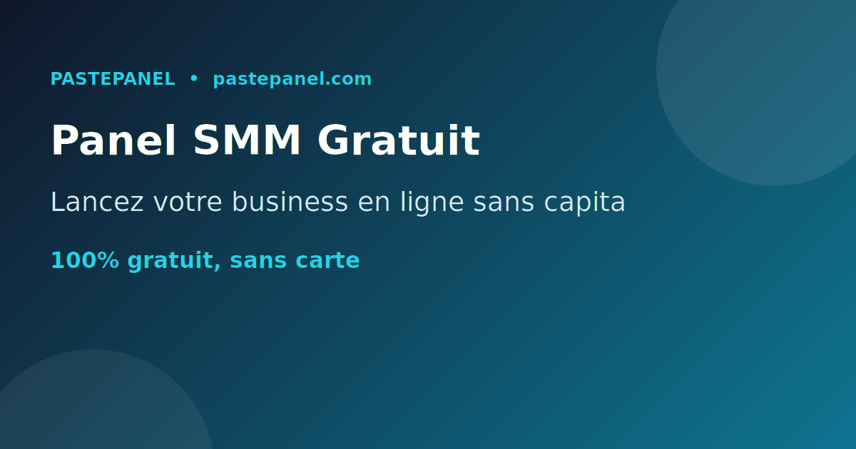 Le meilleur panel SMM gratuit en France pour lancer une activité sans capital