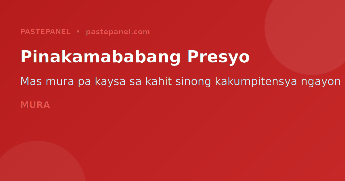 PastePanel — pinaka-abot-kayang SMM panel para sa mga Pilipino
