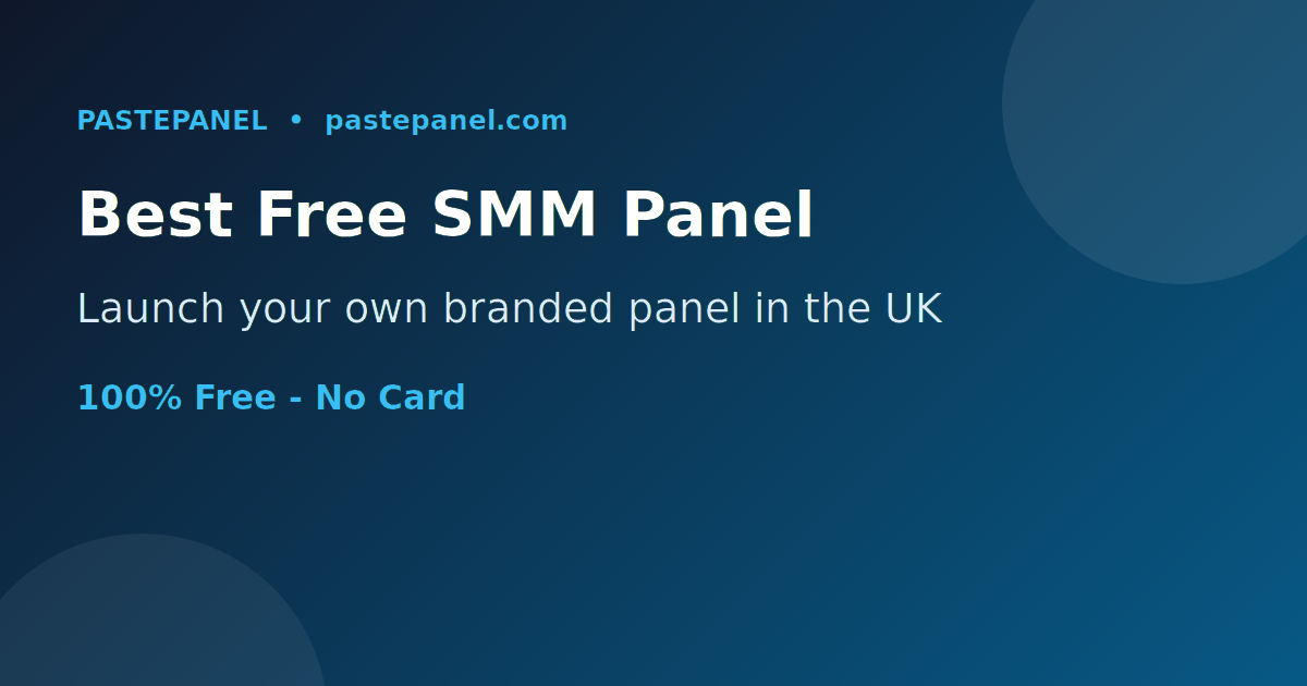 A branded free SMM panel dashboard for a UK social media services business