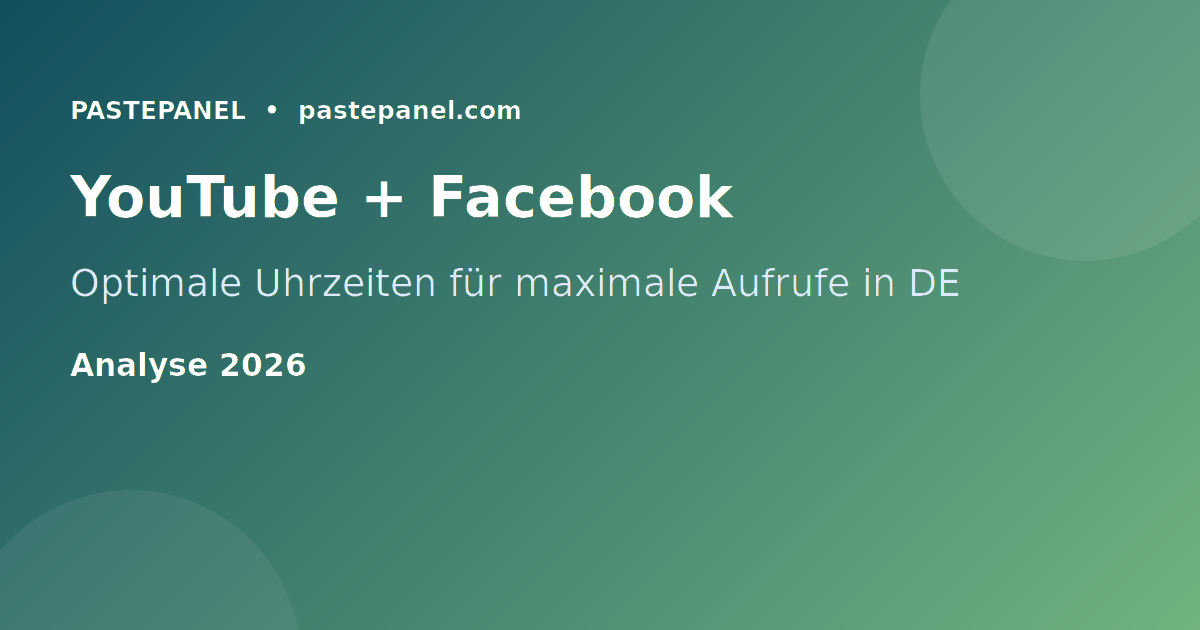 YouTube und Facebook optimale Zeiten für deutschen Markt