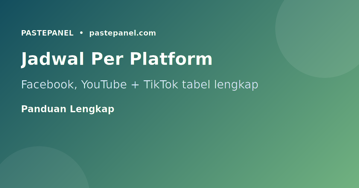 Jadwal posting Facebook dan YouTube Indonesia 2026