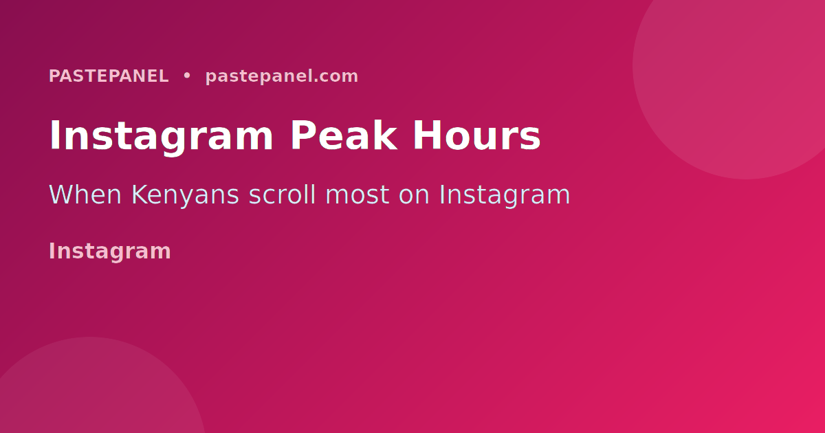 Instagram engagement peak hours for Kenyan audiences