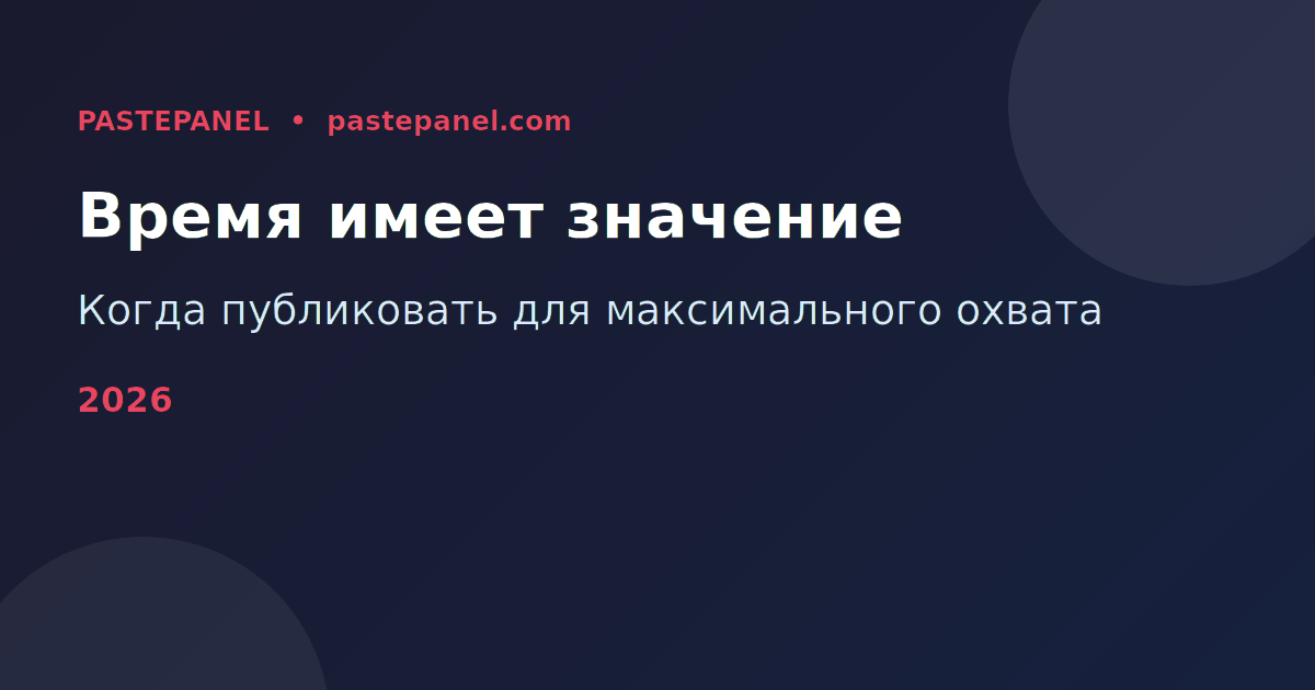 Лучшее время для публикаций в соцсетях России 2026 — инфографика