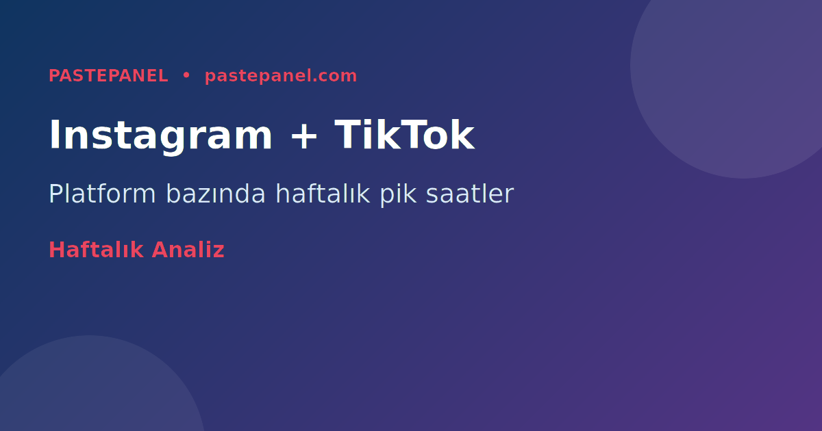 Instagram ve TikTok için Türkiye'de haftalık en iyi paylaşım saatleri grafiği