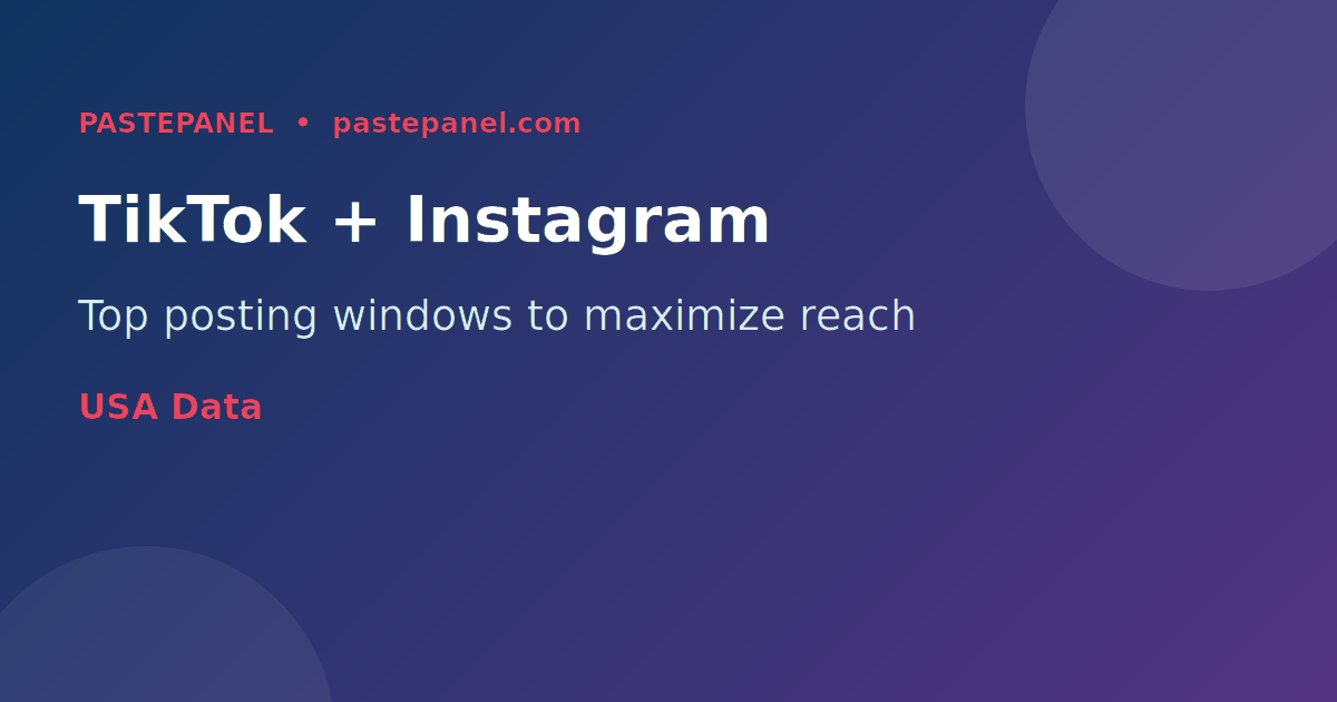 TikTok and Instagram optimal posting schedule for US audiences