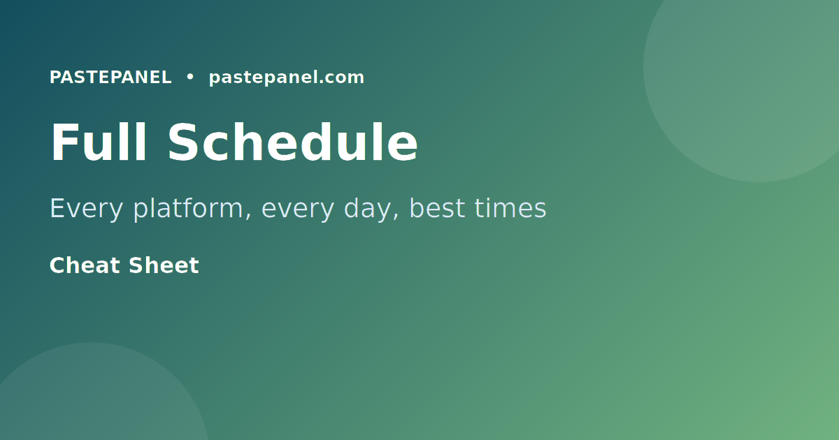 Social media posting schedule table for all major platforms USA 2026