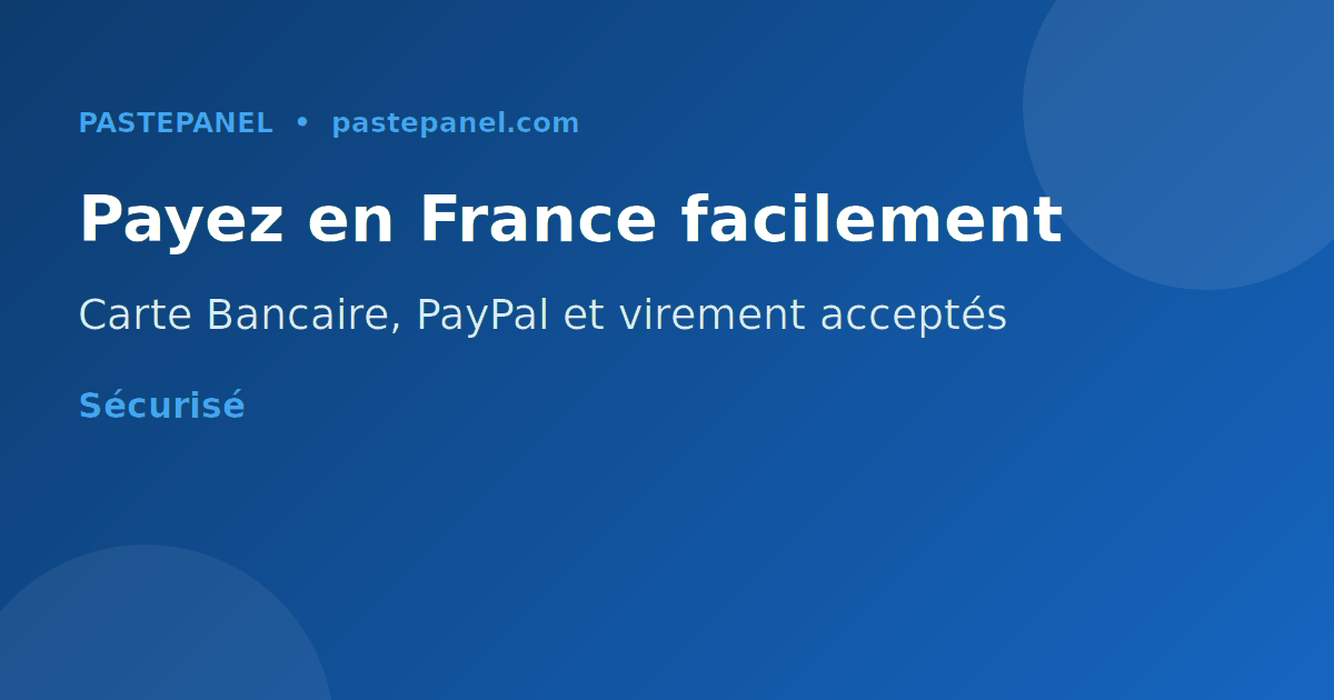 Payer les services SMM en France avec carte bancaire et PayPal
