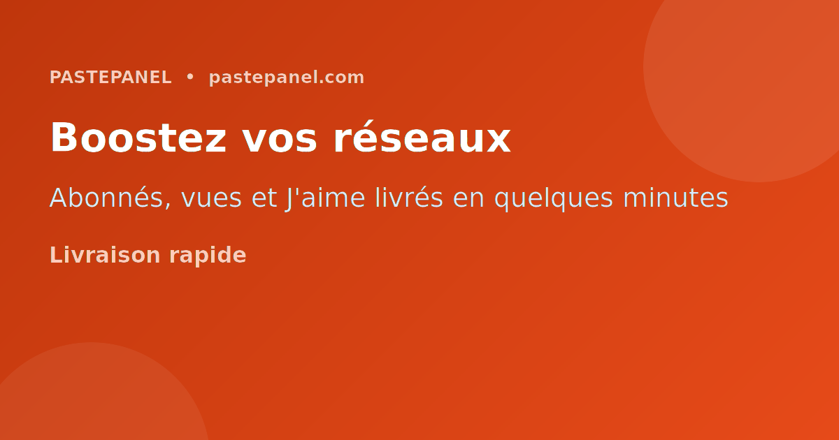 Panneau SMM PastePanel pour la France — abonnés Instagram et YouTube