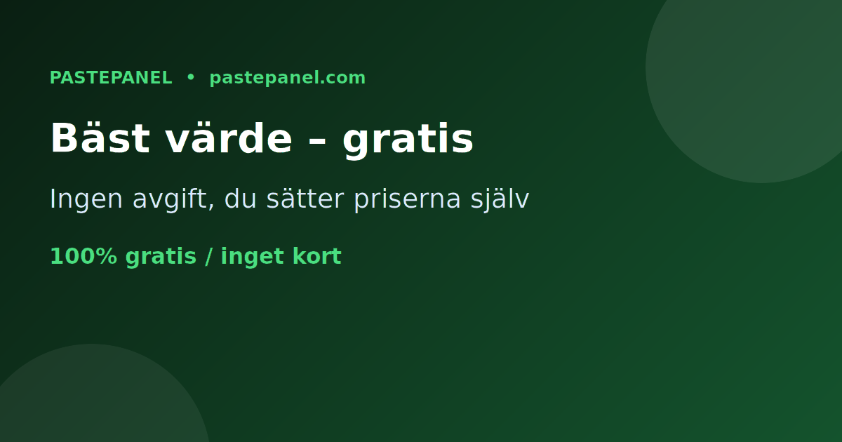 Billigaste och mest prisvärda SMM-panelen i Sverige