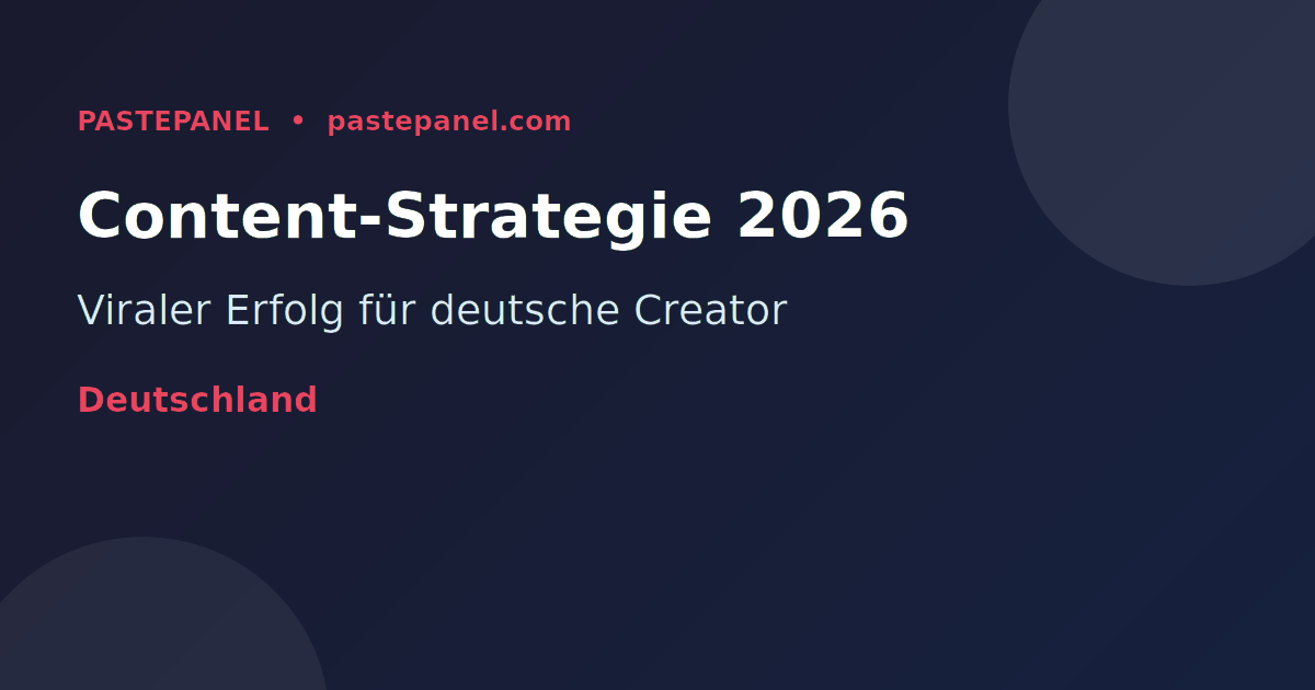 Content-Strategie für Creator in Deutschland 2026