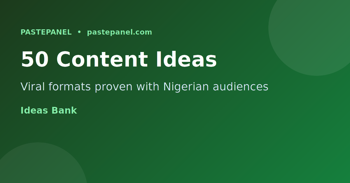 Content planning board with Nigerian creator strategy ideas and social media icons