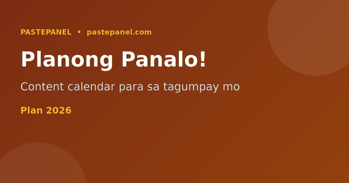 Content calendar at pagpaplano ng mga Filipino creator para sa matagumpay na social media strategy