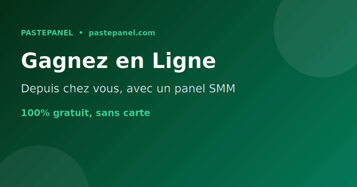 Gagner de l'argent en ligne depuis chez soi en France avec un panel SMM