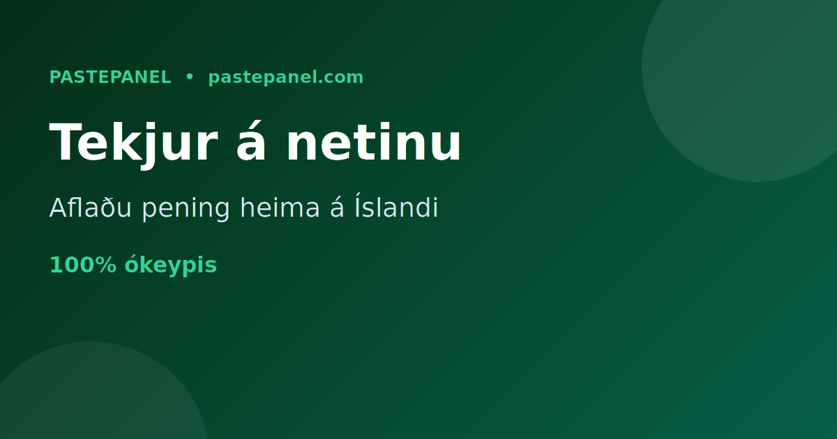 Vinna sér inn pening á netinu á Íslandi með SMM panel