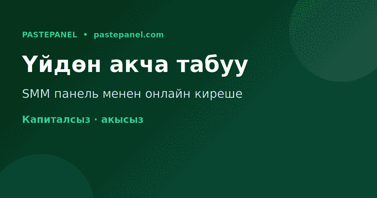 Кыргызстанда SMM панель аркылуу үйдөн онлайн акча табуу