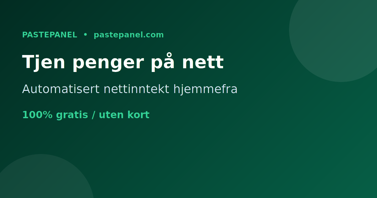 Tjen penger på nett hjemmefra i Norge med et SMM-panel