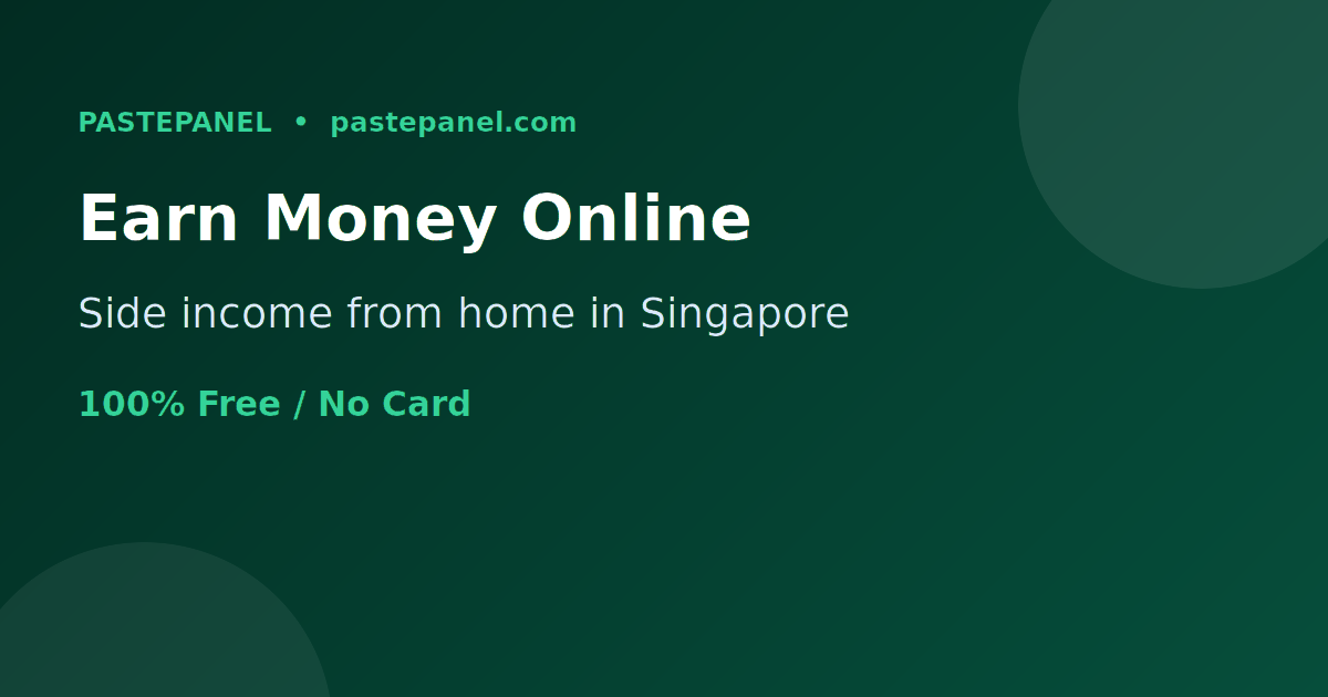 Earn money online with an SMM panel as a side income from home in Singapore