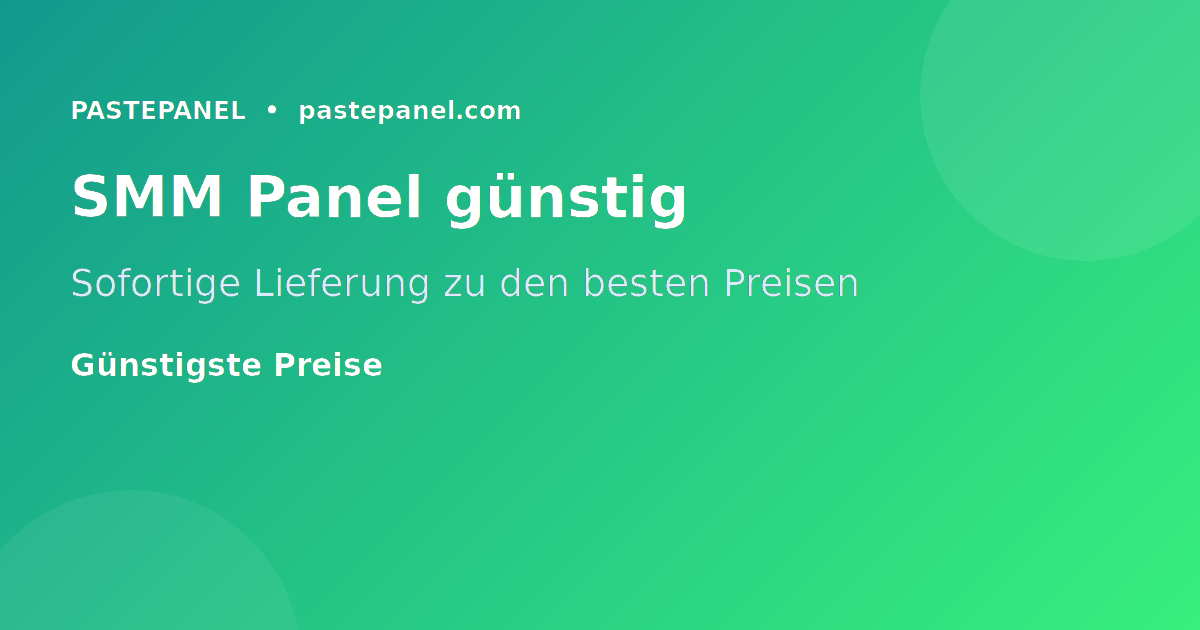 SMM Panel für Facebook Deutschland günstig