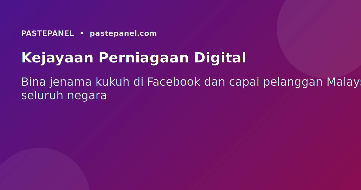 Kejayaan perniagaan Malaysia melalui pemasaran Facebook