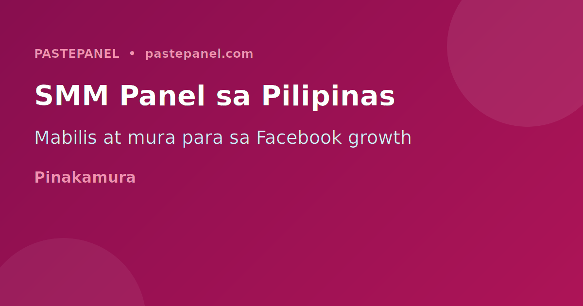SMM panel para sa Facebook sa Pilipinas