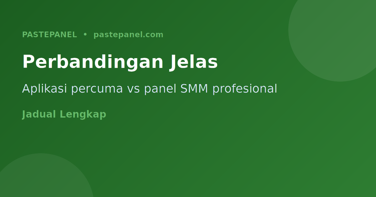 Jadual perbandingan aplikasi percuma vs panel SMM profesional Malaysia