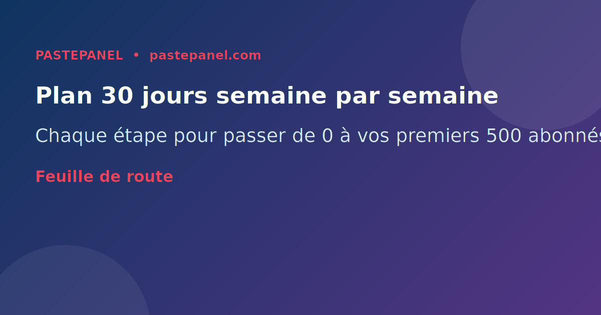 Plan de croissance réseaux sociaux France semaine par semaine