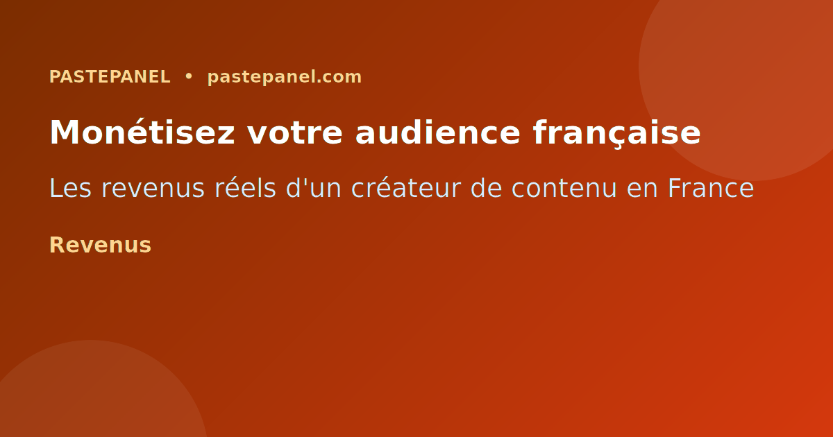 Monétisation réseaux sociaux France créateur de contenu 2026
