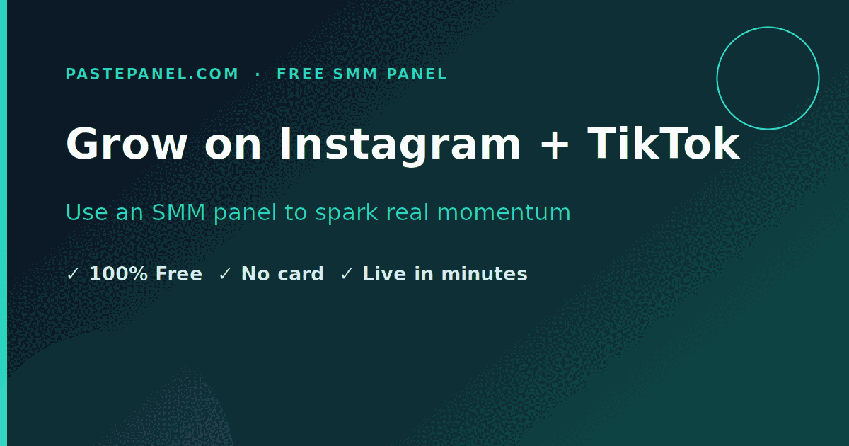 Creator dashboard showing Instagram and TikTok growth ordered through an SMM panel