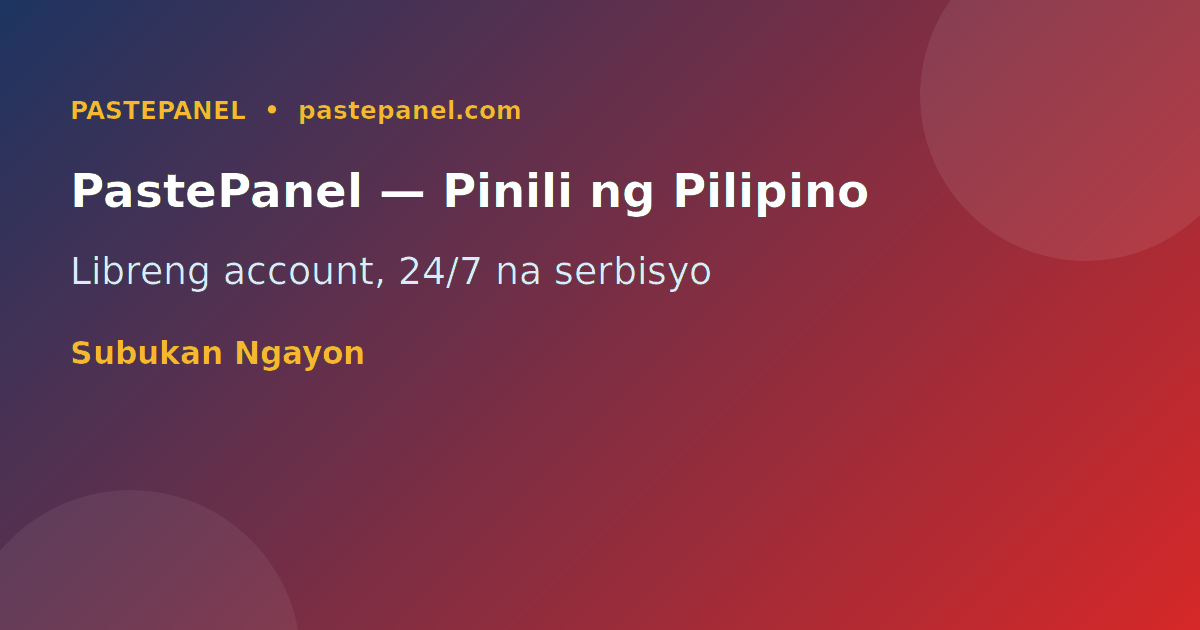 PastePanel SMM panel para sa Pilipinas