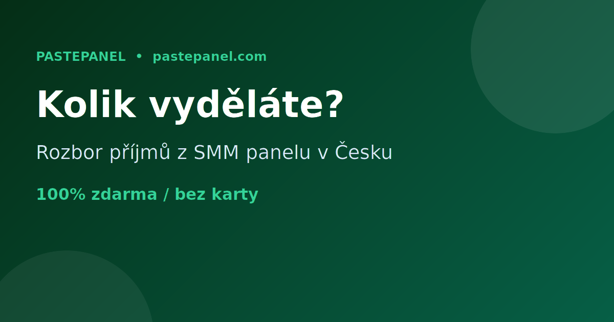 Kolik se dá vydělat na SMM panelu v Česku — rozbor příjmů