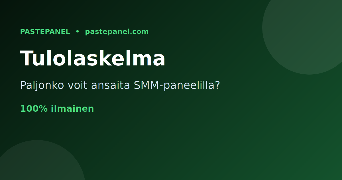 Havainnekuva SMM-paneelin tuottolaskelmasta euroina Suomessa