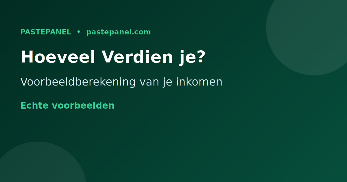 Voorbeeldberekening van inkomen met een SMM paneel in Nederland