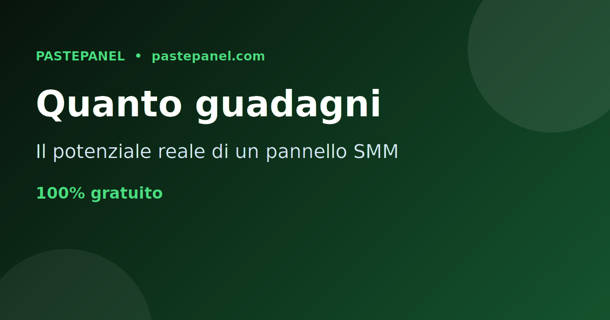 Quanto si guadagna con un pannello SMM in Svizzera