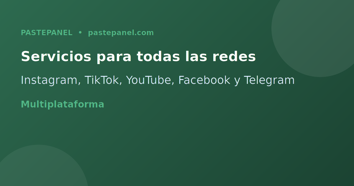 Tipos de servicios SMM para Instagram TikTok YouTube Facebook y Telegram
