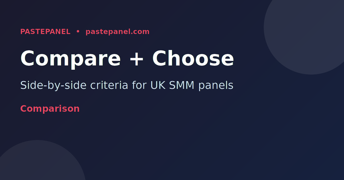 Comparing SMM panel criteria side by side for 2026