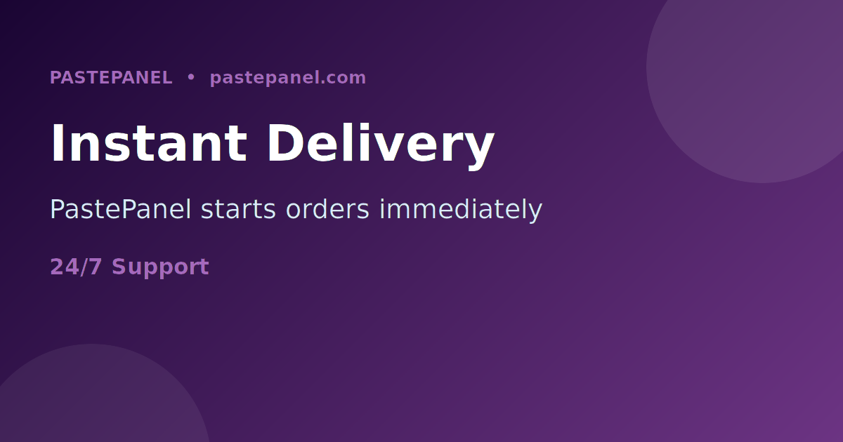 PastePanel dashboard showing instant delivery SMM services for US resellers