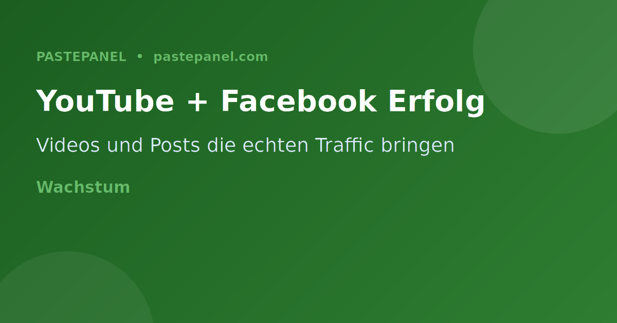 YouTube und Facebook Erfolgsstrategien für deutschen Website-Traffic 2026