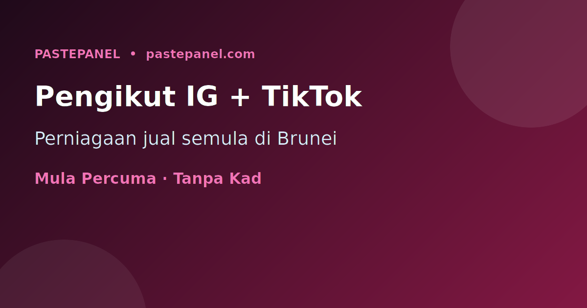 Perniagaan jual semula perkhidmatan pengikut Instagram dan TikTok di Brunei dengan panel SMM