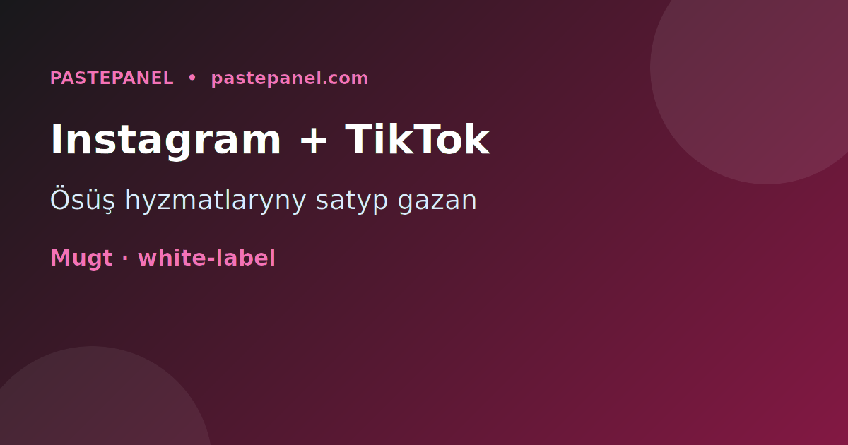 Türkmenistanda Instagram we TikTok yzarlaýjy hyzmatlaryny SMM panel bilen satmak