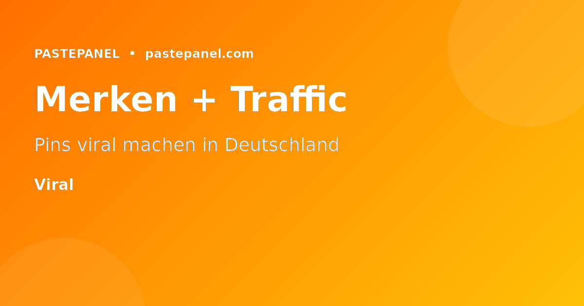 Pinterest Merken-Strategie und Traffic-Aufbau in Deutschland