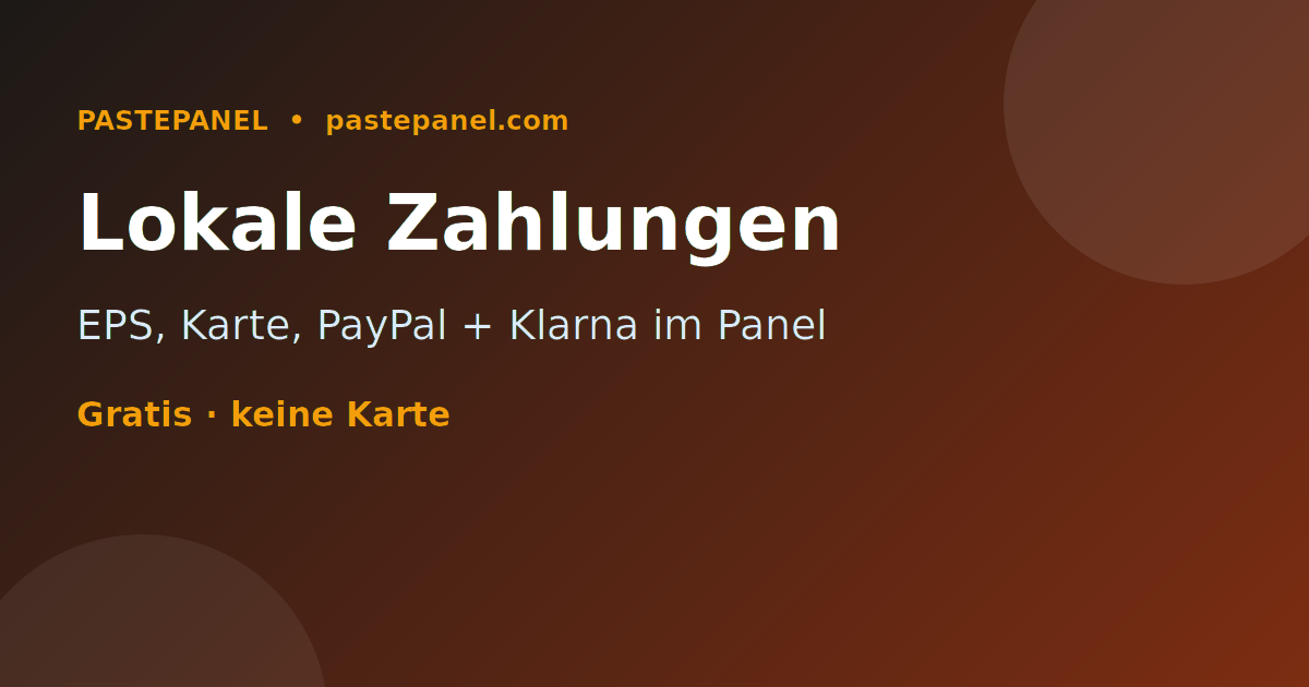 SMM Panel mit EPS, Kreditkarte und PayPal Zahlung in Österreich