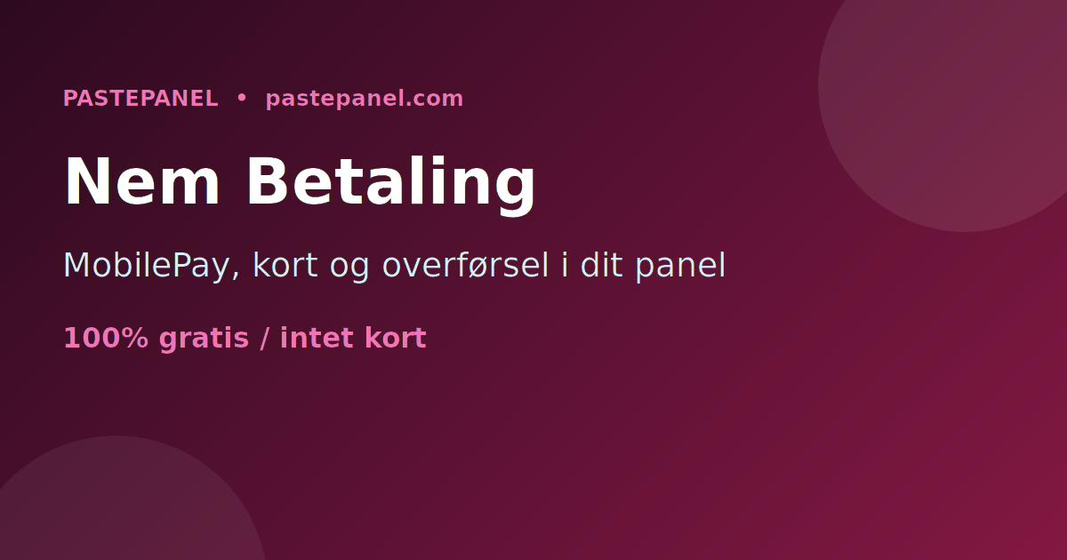 SMM panel med MobilePay, kort og lokal online betaling i Danmark