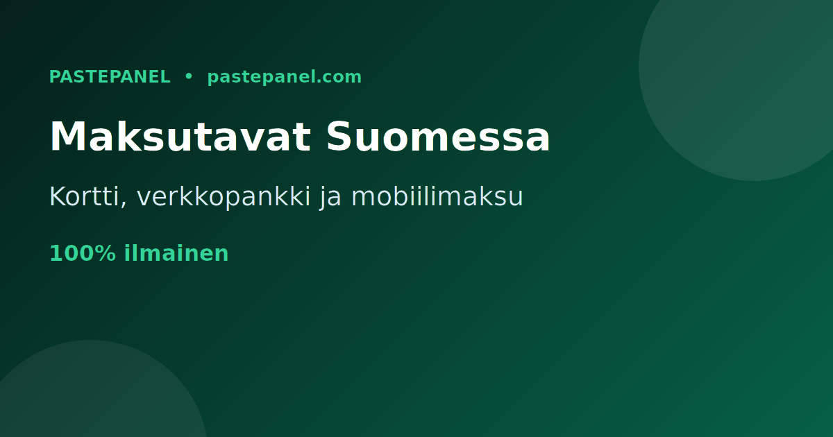 Suomalaisia maksutapoja SMM-paneelissa: kortti, verkkopankki ja mobiilimaksu
