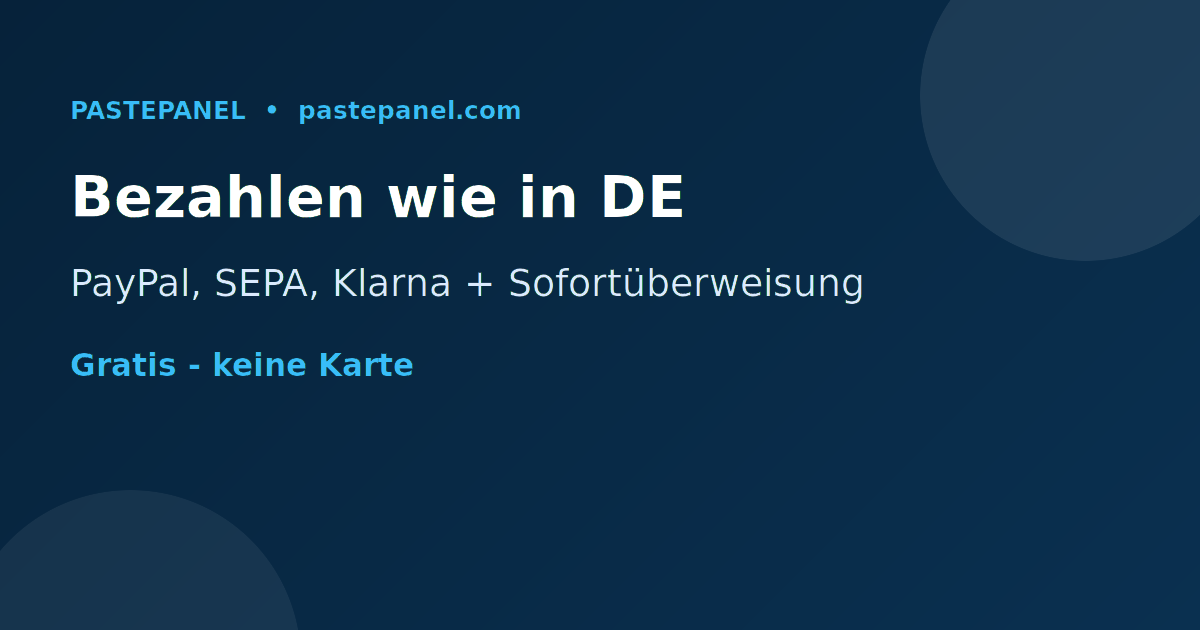 SMM Panel mit SEPA, PayPal und Klarna als Zahlungsmethoden in Deutschland