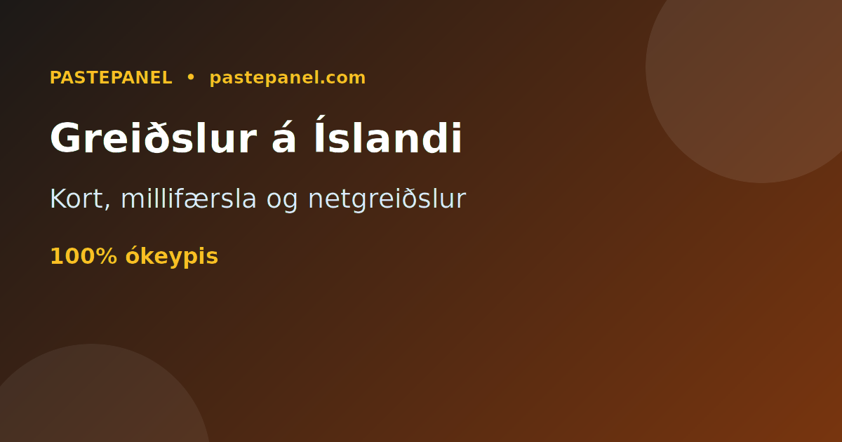 SMM panel með kort, millifærslu og netgreiðslum á Íslandi