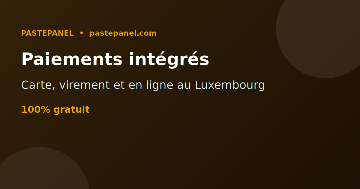 Panneau SMM avec paiement par carte, virement et en ligne au Luxembourg