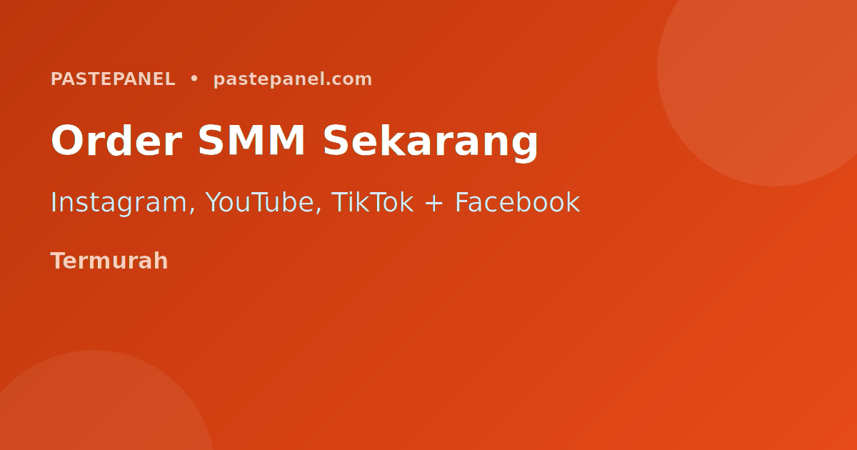 Dashboard panel SMM untuk pesan layanan Instagram YouTube TikTok