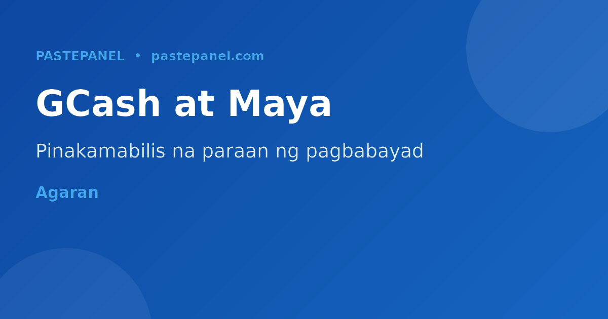 GCash at Maya bilang payment method sa PastePanel SMM panel