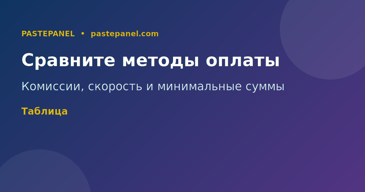 Сравнение способов пополнения баланса SMM-панели