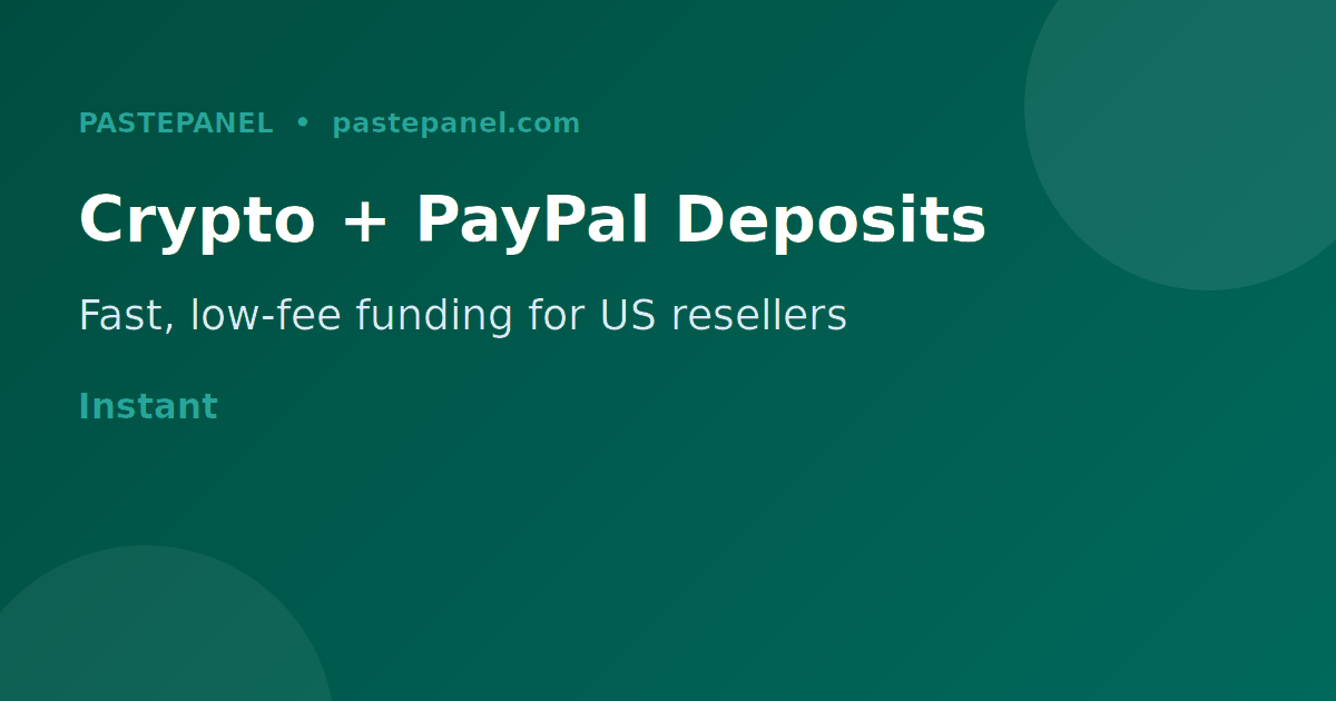 Crypto and PayPal deposit options on a US SMM panel dashboard